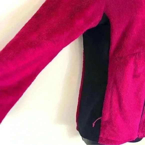 The North Face Women’s Magenta Fleece Full Zip Fuzzy Crop Neck Jacket Size M - Picture 7 of 14